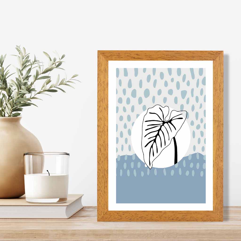 Modern Abstract Blue Sketch Botanical No 1 Art Print | Wall Art Plaza