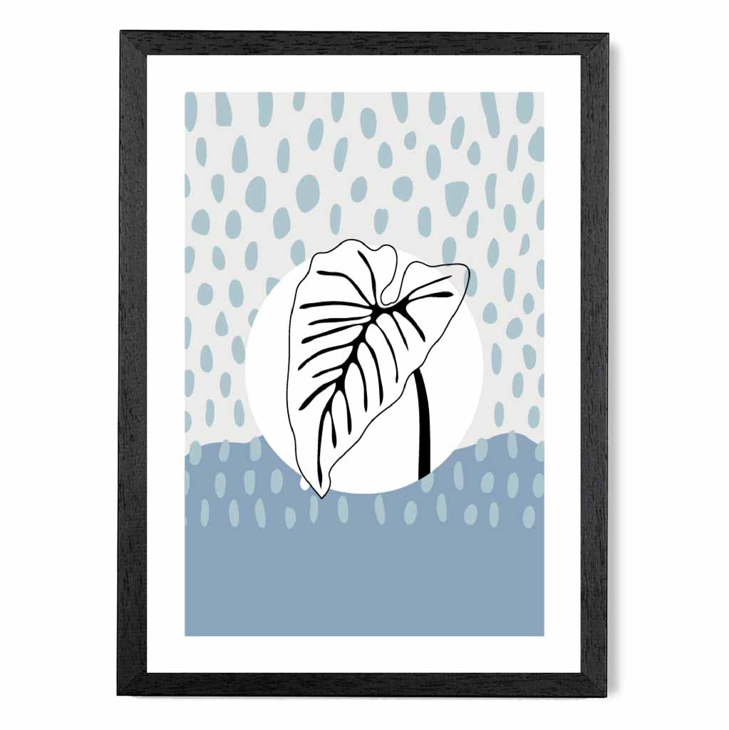 Modern Abstract Blue Sketch Botanical No 1 Art Print | Wall Art Plaza