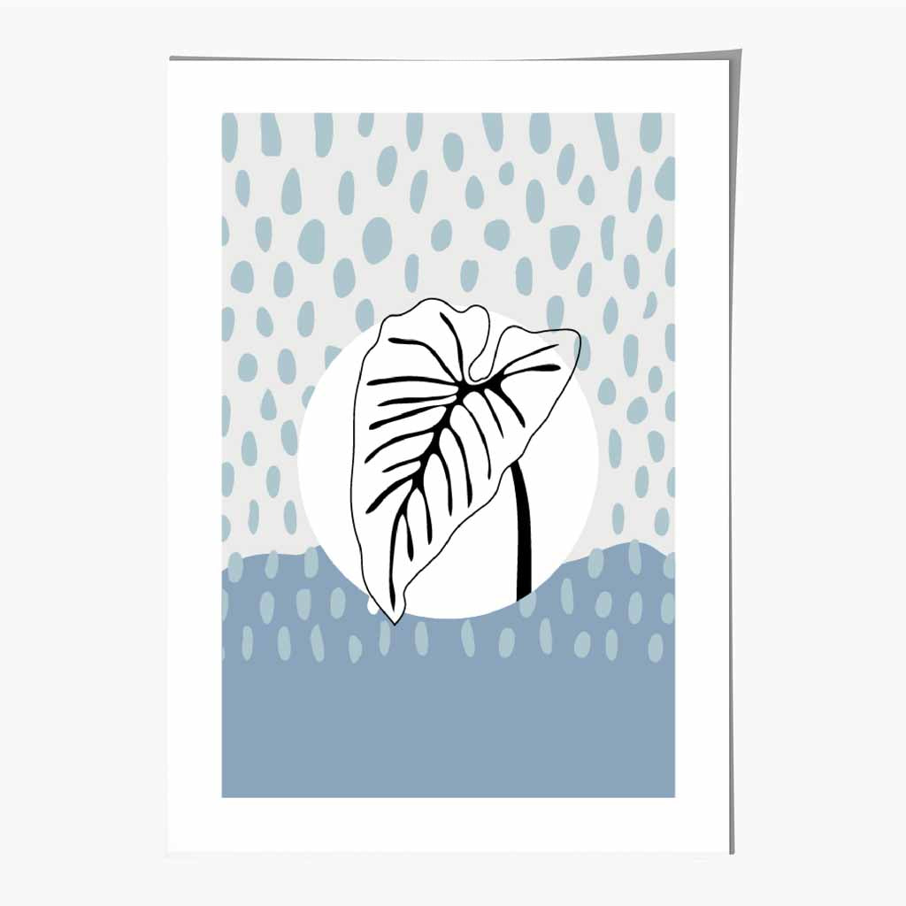 Modern Abstract Blue Sketch Botanical No 1 Art Print | Wall Art Plaza