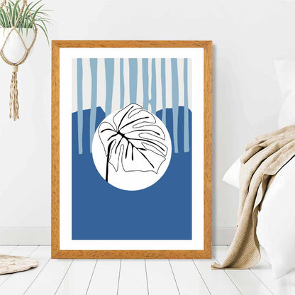 Modern Abstract Blue Sketch Botanical No 4 Art Print | Wall Art Plaza