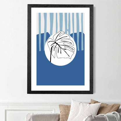 Modern Abstract Blue Sketch Botanical No 4 Art Print | Wall Art Plaza