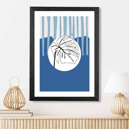 Modern Abstract Blue Sketch Botanical No 4 Art Print | Wall Art Plaza