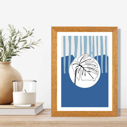 Modern Abstract Blue Sketch Botanical No 4 Art Print | Wall Art Plaza