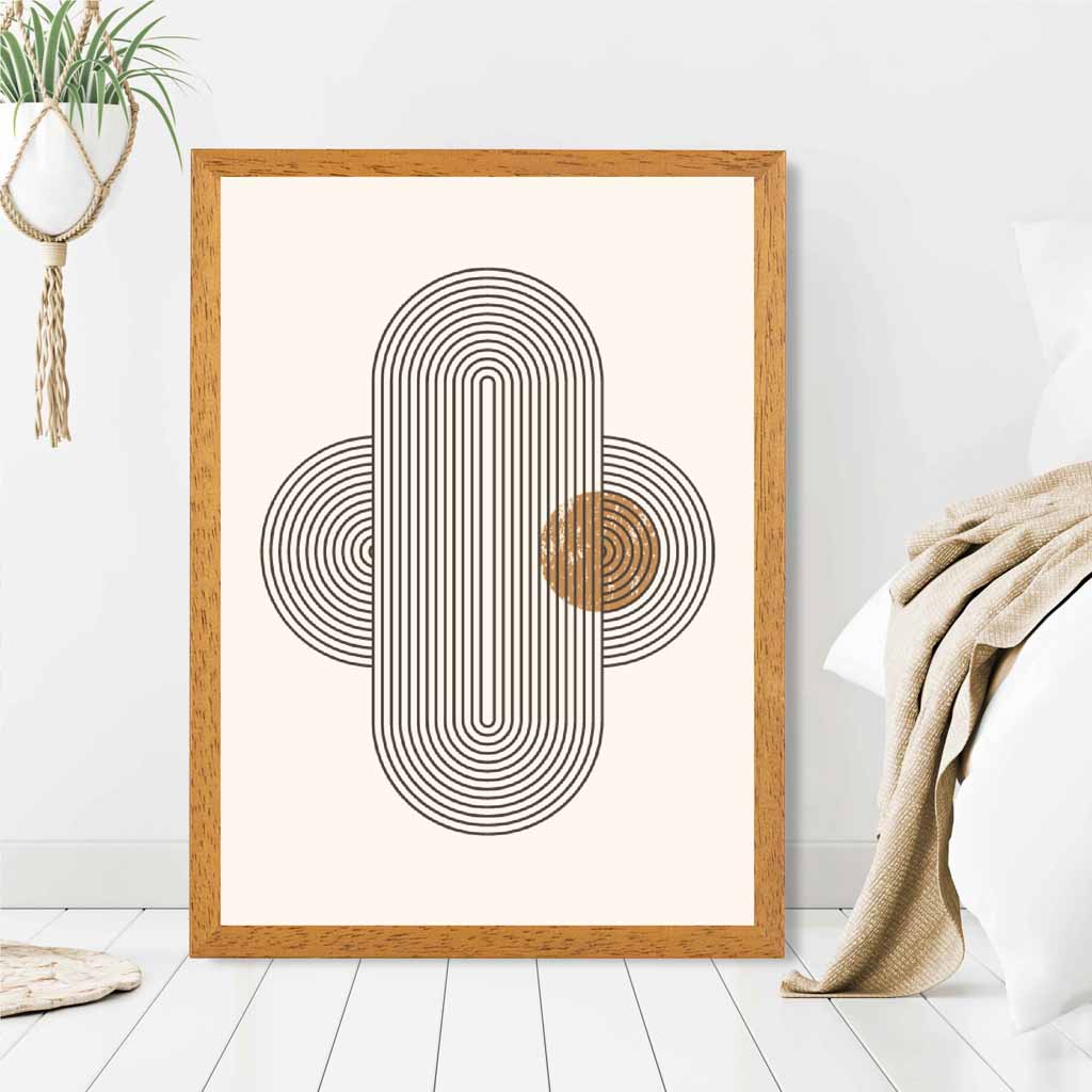 Modern Graphical Beige, Brown Geometric Arches No 1 Art Poster | Wall Art Plaza