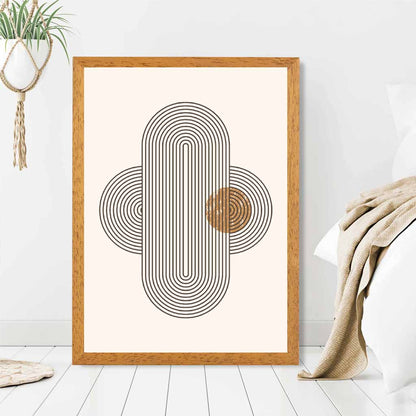 Modern Graphical Beige, Brown Geometric Arches No 1 Art Poster | Wall Art Plaza