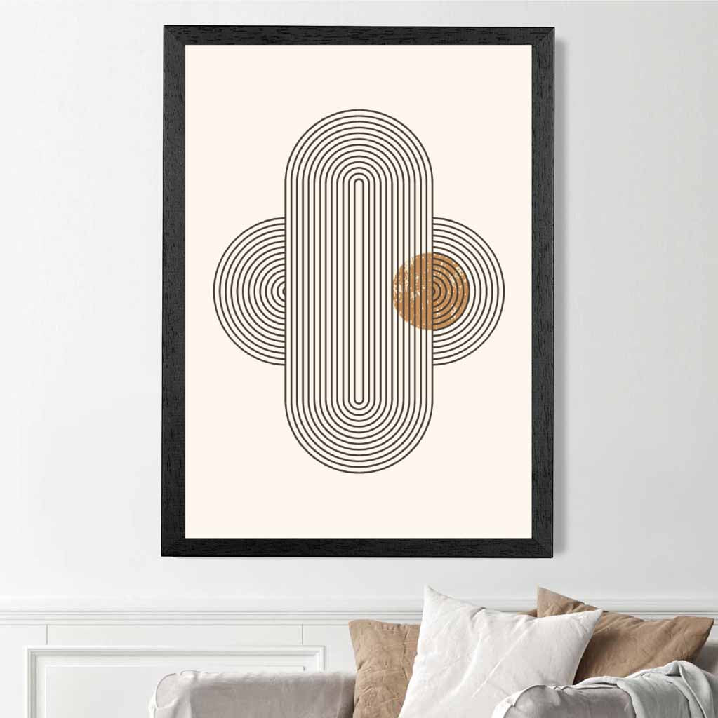 Modern Graphical Beige, Brown Geometric Arches No 1 Art Poster | Wall Art Plaza