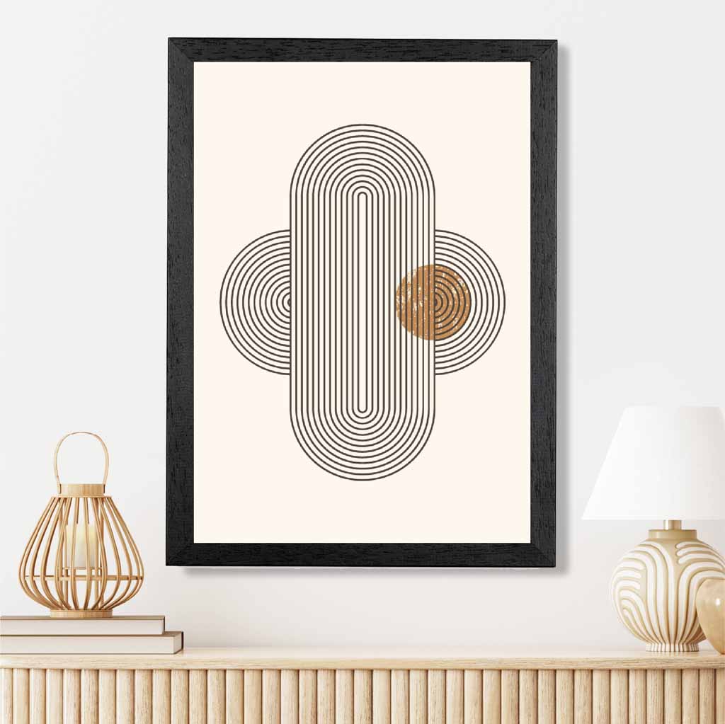 Modern Graphical Beige, Brown Geometric Arches No 1 Art Poster | Wall Art Plaza