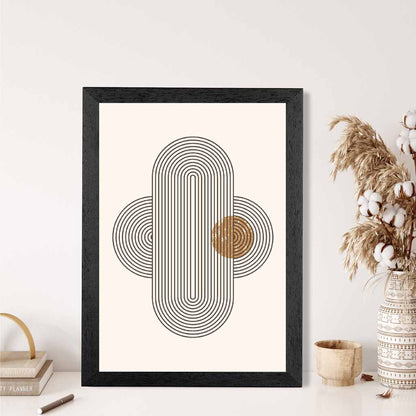 Modern Graphical Beige, Brown Geometric Arches No 1 Art Poster | Wall Art Plaza