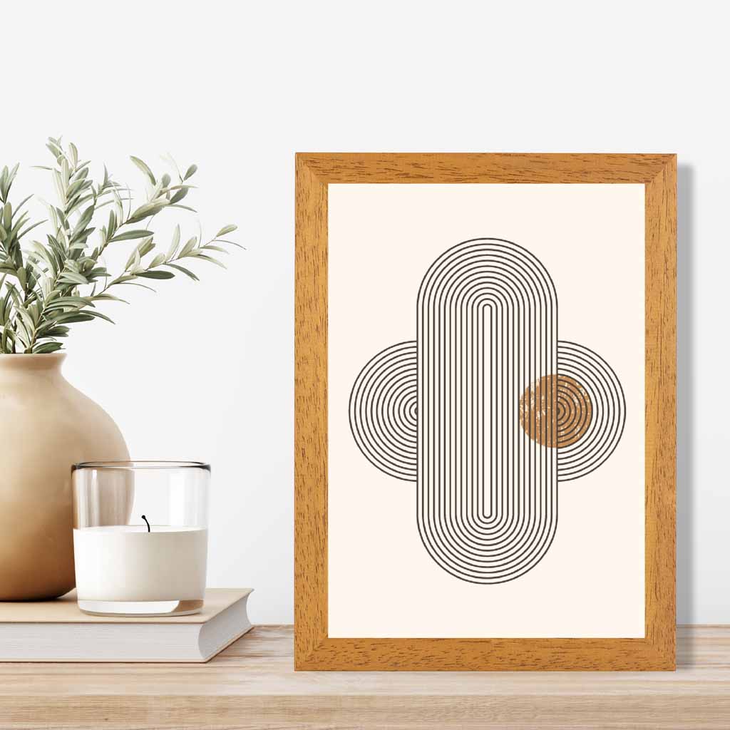 Modern Graphical Beige, Brown Geometric Arches No 1 Art Poster | Wall Art Plaza