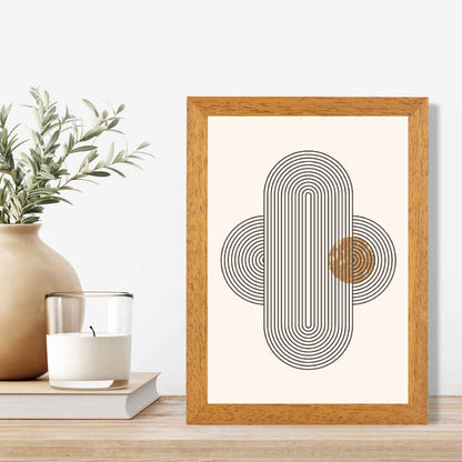 Modern Graphical Beige, Brown Geometric Arches No 1 Art Poster | Wall Art Plaza