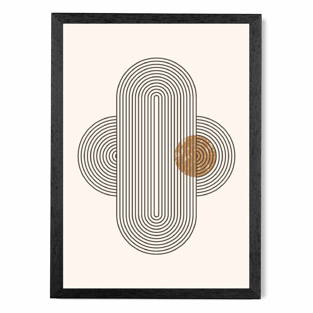 Modern Graphical Beige, Brown Geometric Arches No 1 Art Poster | Wall Art Plaza