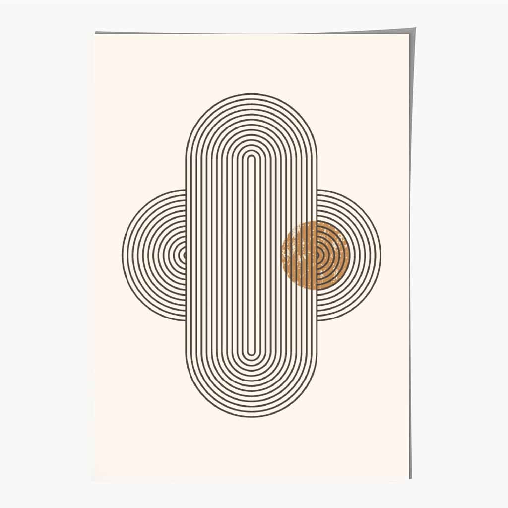 Modern Graphical Beige, Brown Geometric Arches No 1 Art Poster | Wall Art Plaza