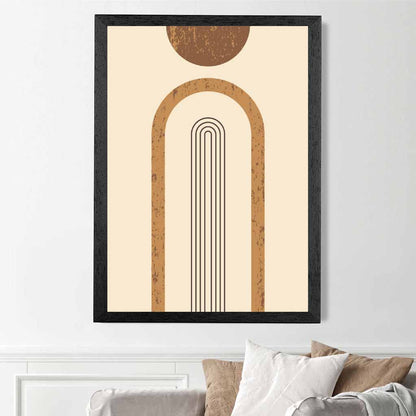 Modern Graphical Beige, Brown Geometric Arches No 2 Art Poster | Wall Art Plaza