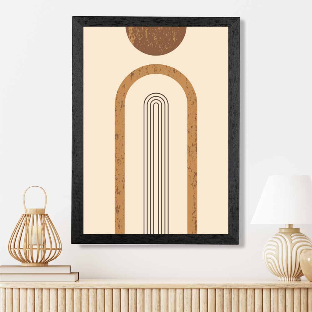 Modern Graphical Beige, Brown Geometric Arches No 2 Art Poster | Wall Art Plaza