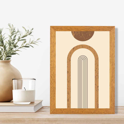 Modern Graphical Beige, Brown Geometric Arches No 2 Art Poster | Wall Art Plaza