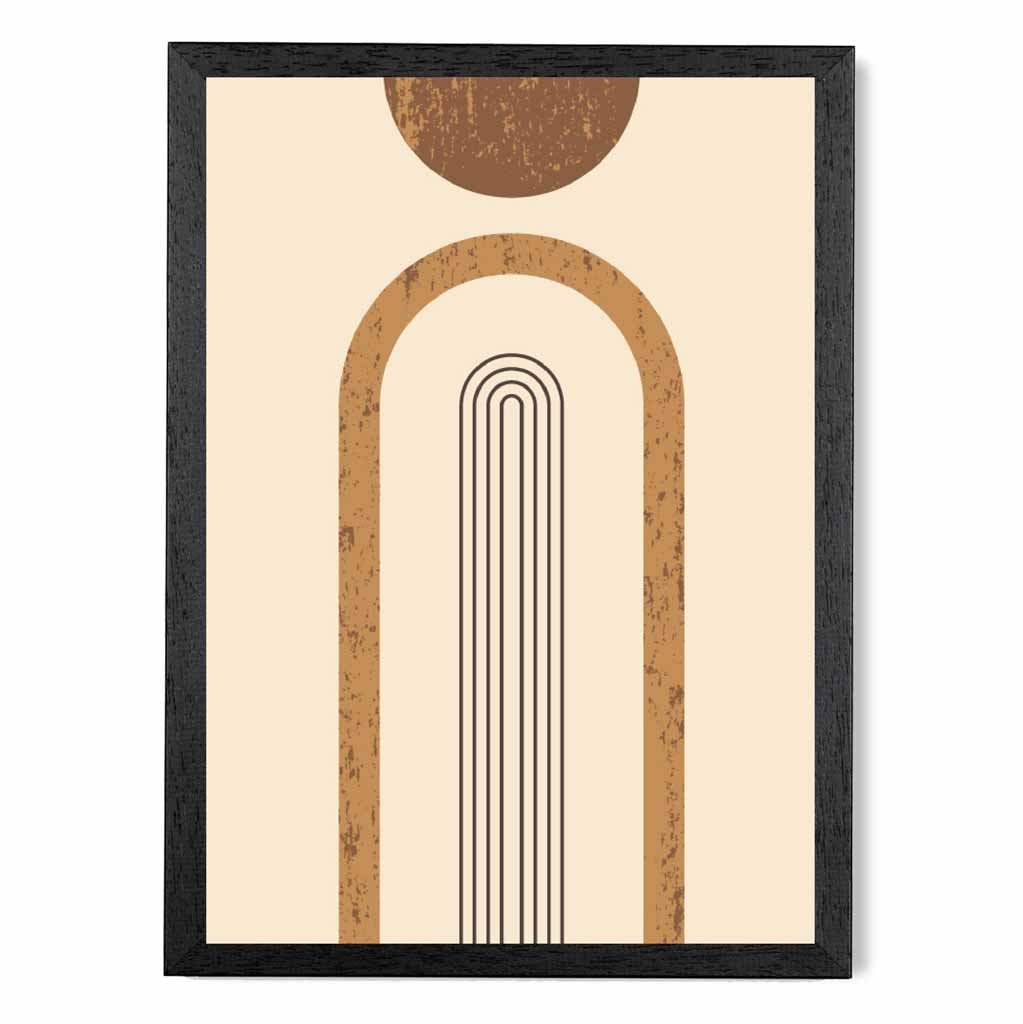 Modern Graphical Beige, Brown Geometric Arches No 2 Art Poster | Wall Art Plaza