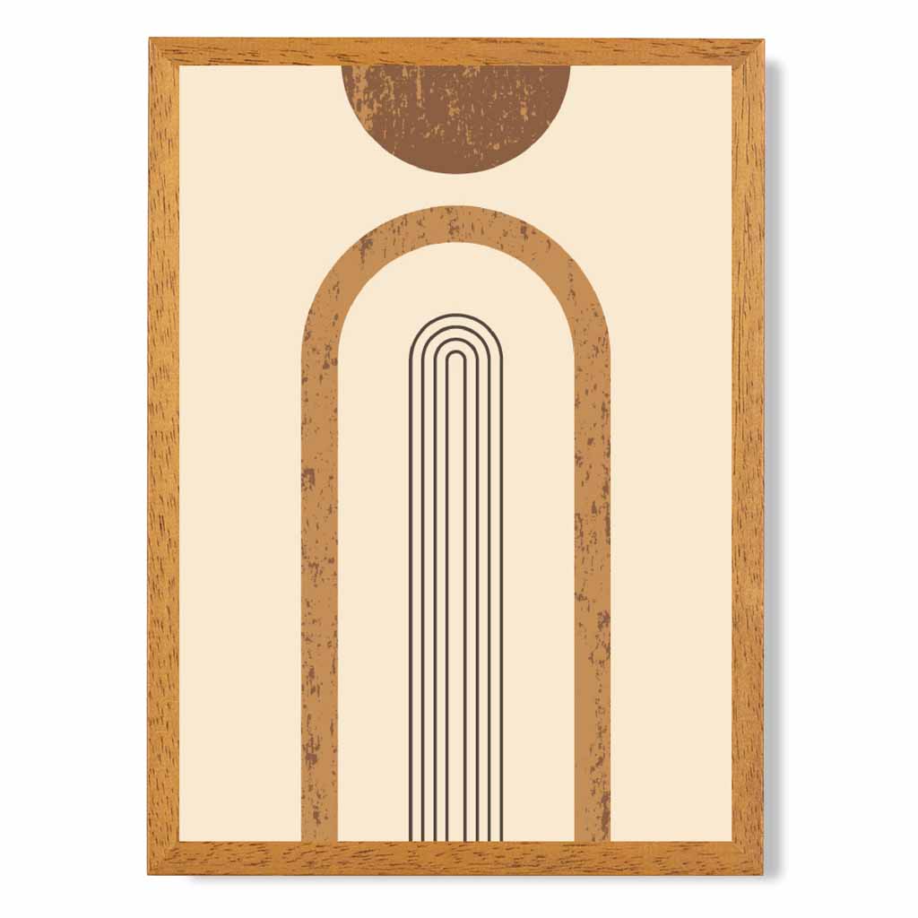 Modern Graphical Beige, Brown Geometric Arches No 2 Art Poster | Wall Art Plaza