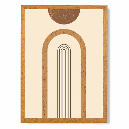 Modern Graphical Beige, Brown Geometric Arches No 2 Art Poster | Wall Art Plaza