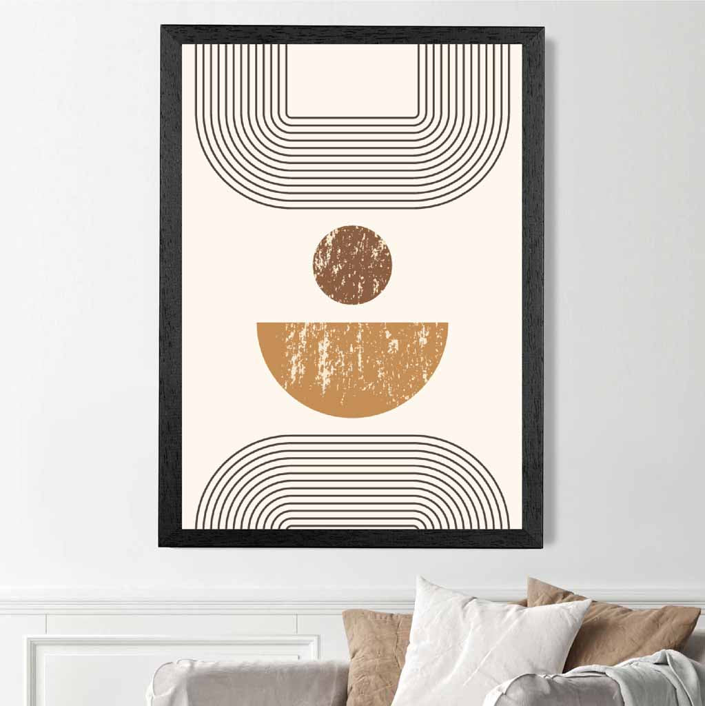 Modern Graphical Beige, Brown Geometric Arches No 3 Art Poster | Wall Art Plaza