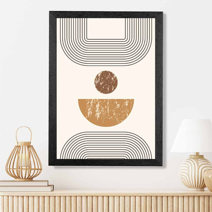 Modern Graphical Beige, Brown Geometric Arches No 3 Art Poster | Wall Art Plaza