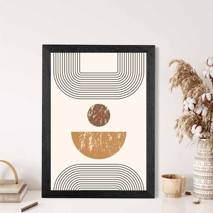 Modern Graphical Beige, Brown Geometric Arches No 3 Art Poster | Wall Art Plaza