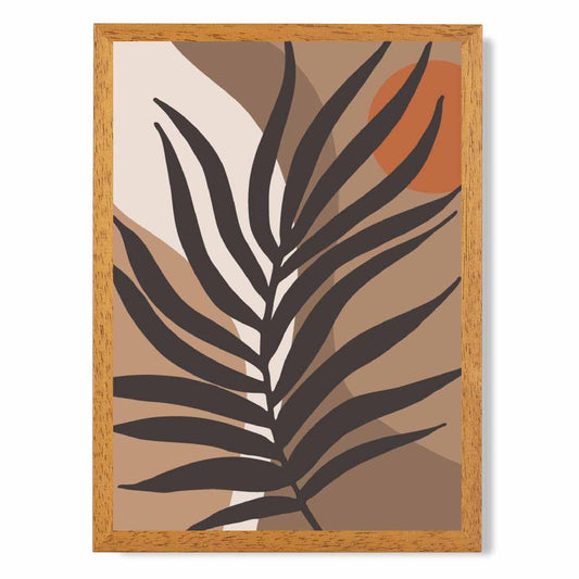 Boho Botanical Brown, Orange Leaf No 2 Art Print | Wall Art Plaza