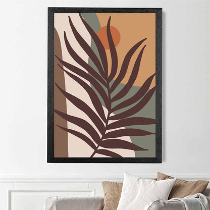 Boho Botanical Brown, Orange Leaf No 4 Art Print | Wall Art Plaza