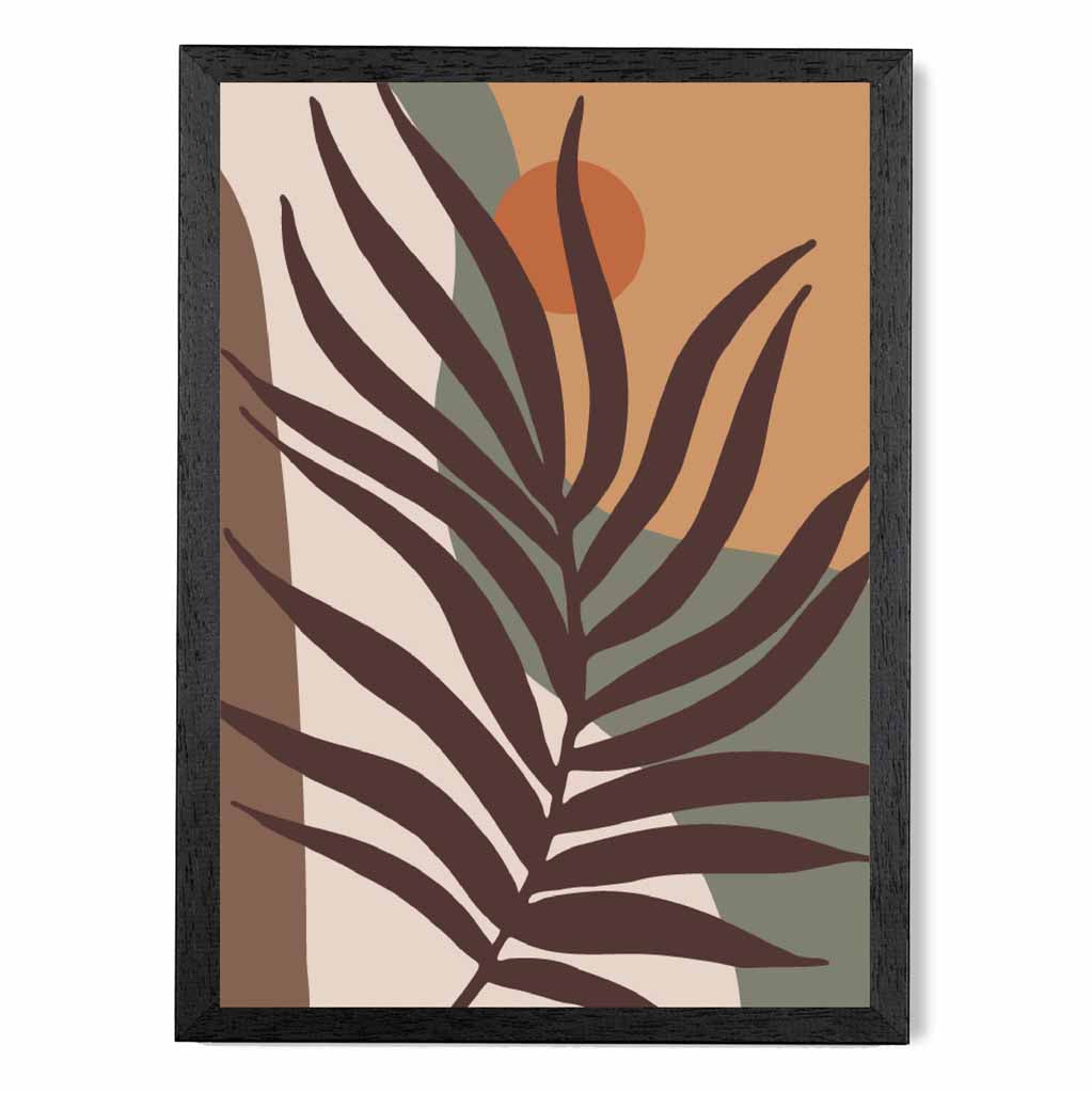 Boho Botanical Brown, Orange Leaf No 4 Art Print | Wall Art Plaza