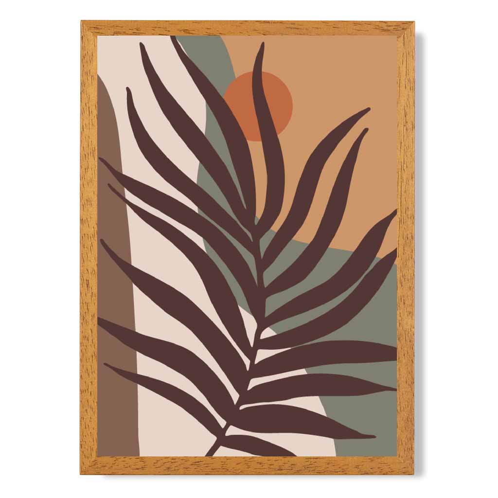 Boho Botanical Brown, Orange Leaf No 4 Art Print | Wall Art Plaza