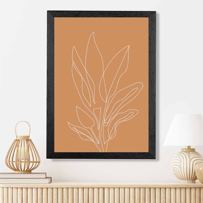  Line Art Orange, Ivory Sketch Flower No 3 Art Print | Wall Art Plaza