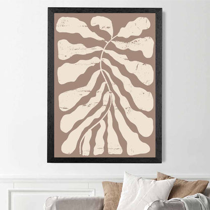 Modern Abstract Beige, Cream Floral Shape No 1 Art Print | Wall Art Plaza