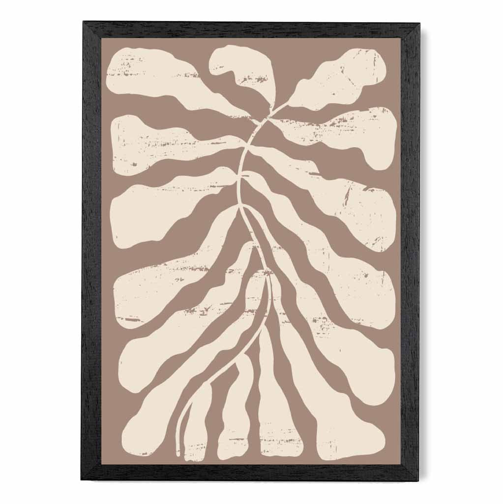 Modern Abstract Beige, Cream Floral Shape No 1 Art Print | Wall Art Plaza