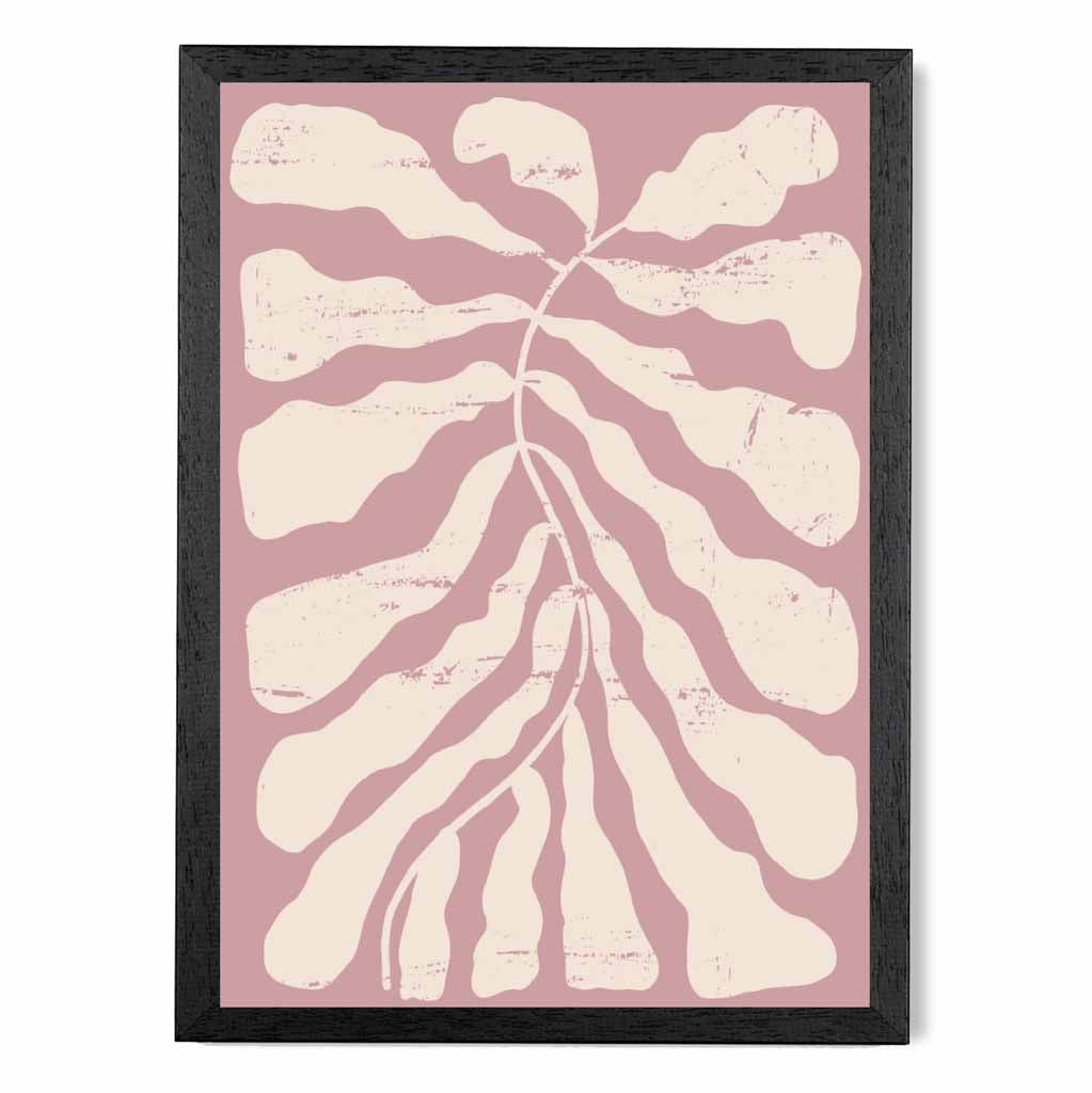 Modern Abstract Pink, Cream Floral Shape No 4 Art Print | Wall Art Plaza