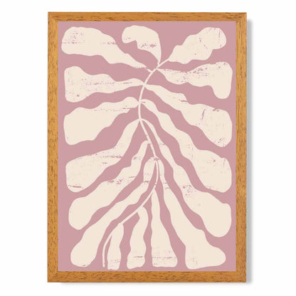 Modern Abstract Pink, Cream Floral Shape No 4 Art Print | Wall Art Plaza