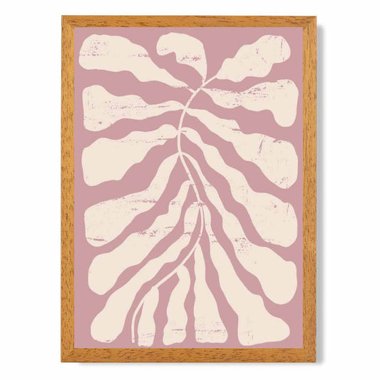 Modern Abstract Pink, Cream Floral Shape No 4 Art Print | Wall Art Plaza