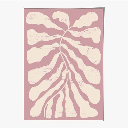 Modern Abstract Pink, Cream Floral Shape No 4 Art Print | Wall Art Plaza