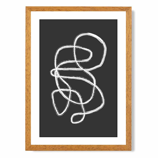 Abstract Black, White Doodle No 1 Art Print | Wall Art Plaza