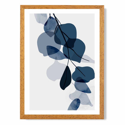 Modern Abstract Blue Flowers No 1 Art Print | Wall Art Plaza