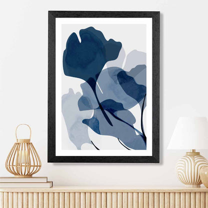 Modern Abstract Blue Flowers No 2 Art Print | Wall Art Plaza