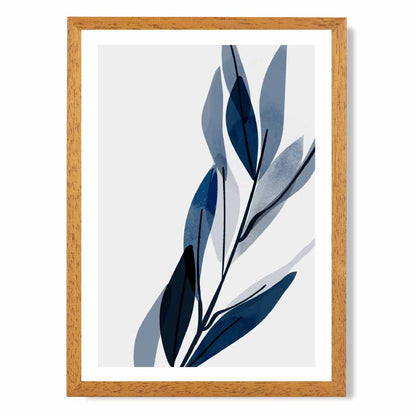 Modern Abstract Blue Flowers No 3 Art Print | Wall Art Plaza