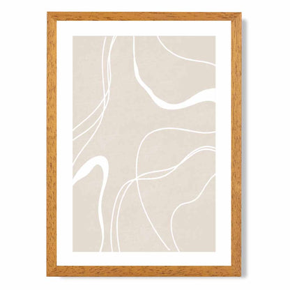 Abstract Beige, White Lines No 2 Art Print | Wall Art Plaza