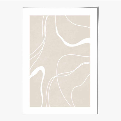 Abstract Beige, White Lines No 2 Art Print | Wall Art Plaza