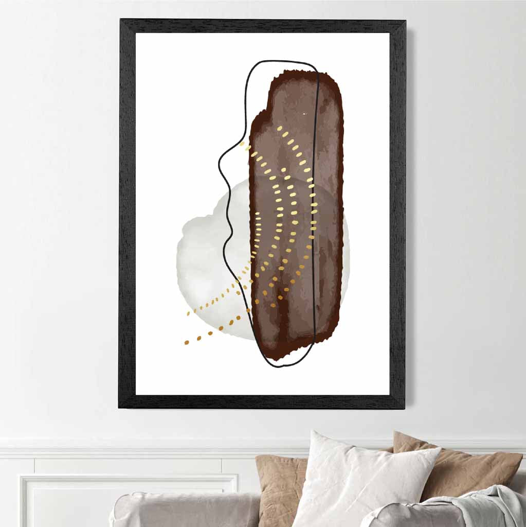 Abstract Brown, Ivory Shapes Art Print | Wall Art Plaza