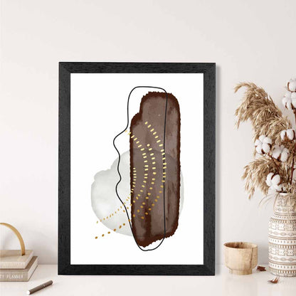 Abstract Brown, Ivory Shapes Art Print | Wall Art Plaza