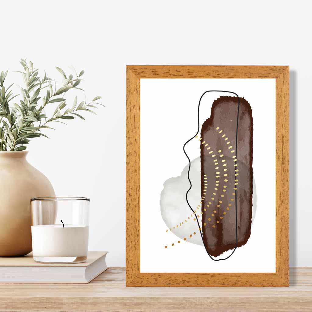 Abstract Brown, Ivory Shapes Art Print | Wall Art Plaza