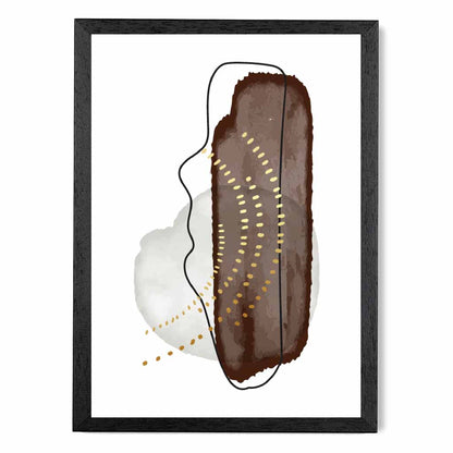 Abstract Brown, Ivory Shapes Art Print | Wall Art Plaza