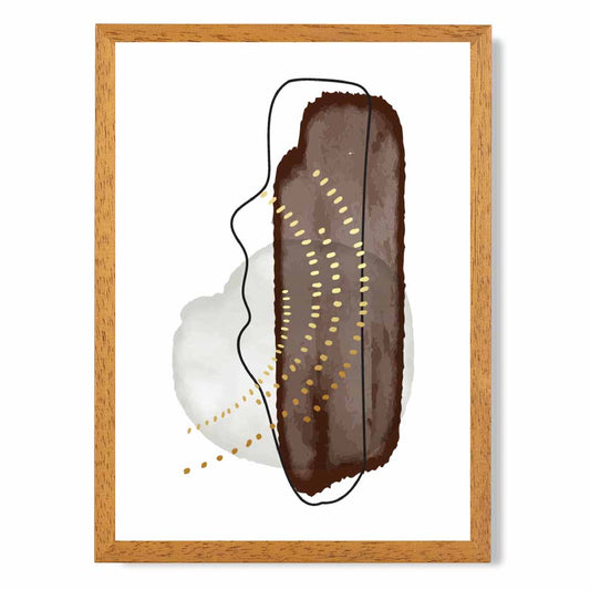 Abstract Brown, Ivory Shapes Art Print | Wall Art Plaza