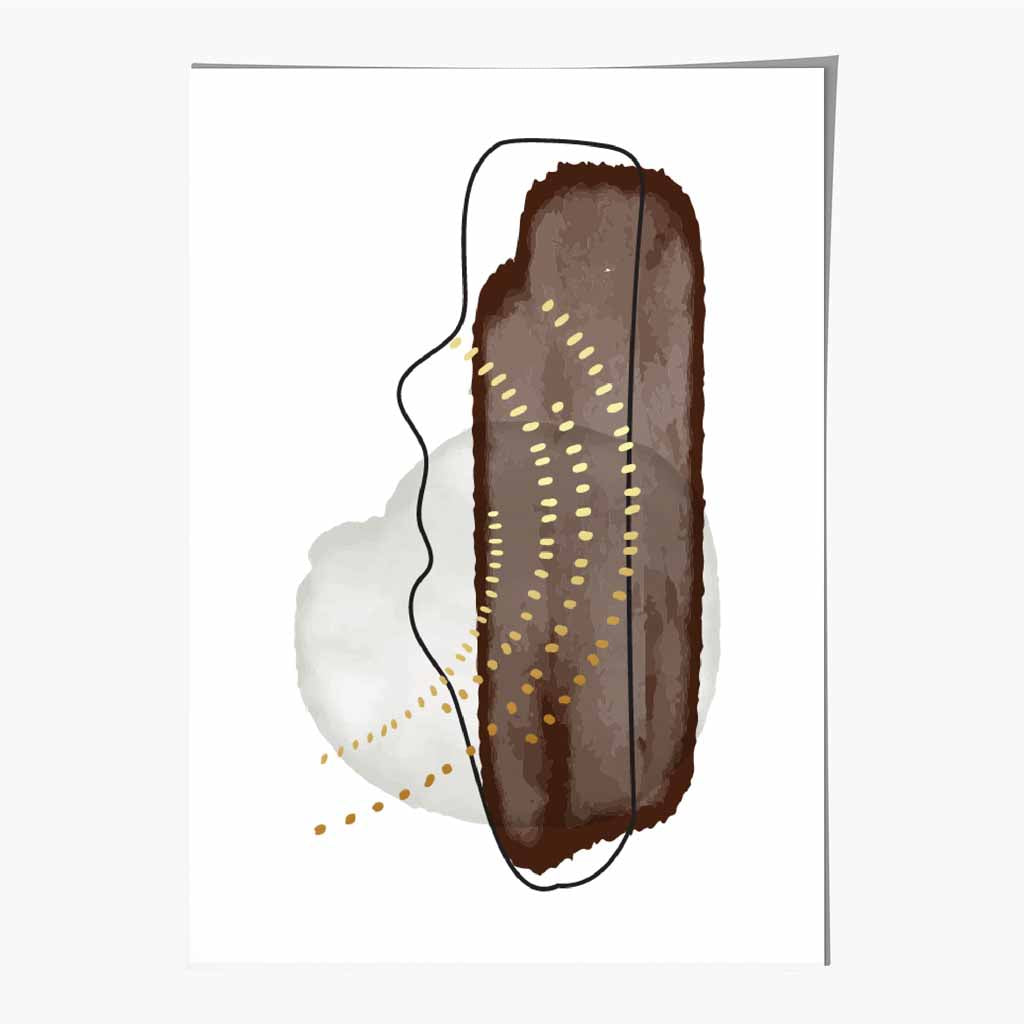 Abstract Brown, Ivory Shapes Art Print | Wall Art Plaza