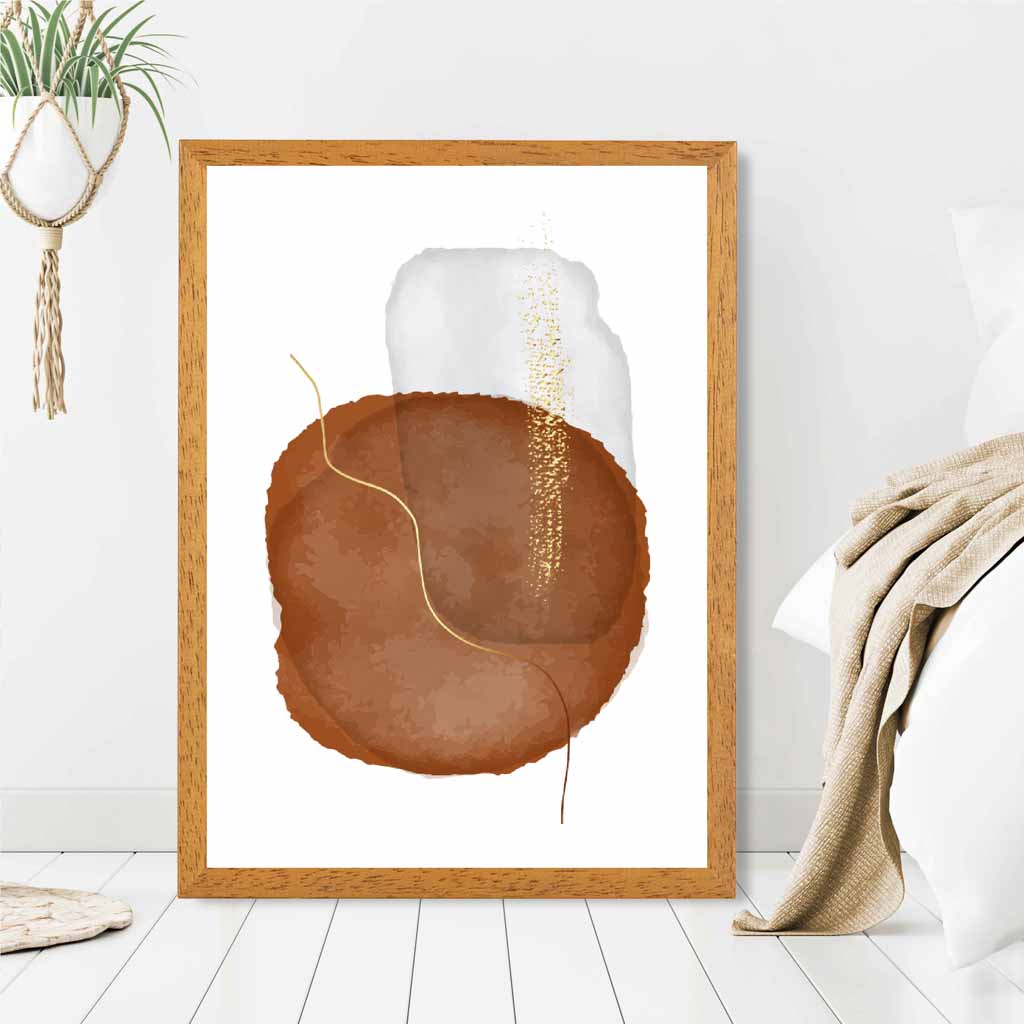 Abstract Terracotta, Ivory Shapes Art Print | Wall Art Plaza