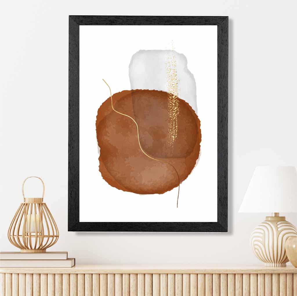 Abstract Terracotta, Ivory Shapes Art Print | Wall Art Plaza